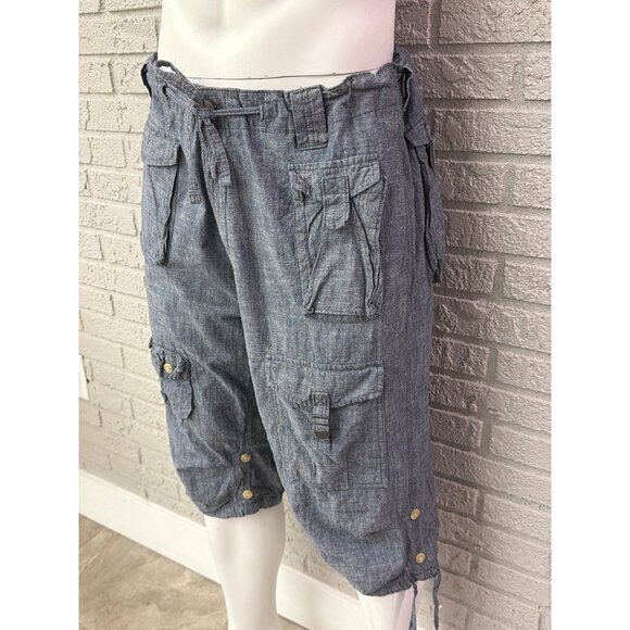 Sean John Men’s Flight Cargo Blue / Gray Wash Shorts Size 38 - Picture 8 of 14
